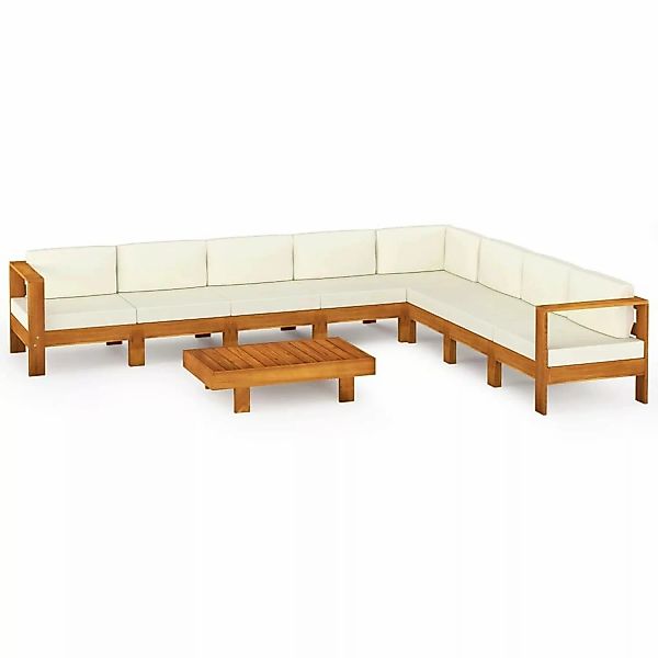 vidaXL Gartenlounge-Set 9-tlg. Garten-Lounge-Set mit Creme günstig online kaufen