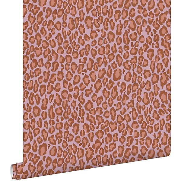 ESTAhome Tapete Leopardenmuster Terrakotta und Violett 53 cm x 10.05 m günstig online kaufen