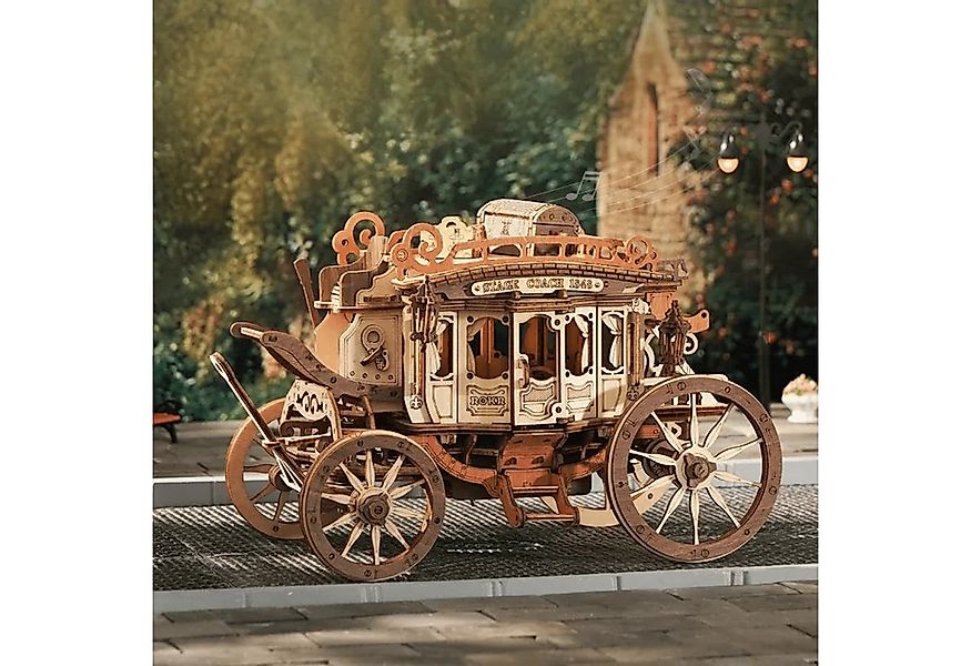 Robotime Modellbausatz Robotime Postkutsche ? Spieluhr Mechanisches Holzpuz günstig online kaufen