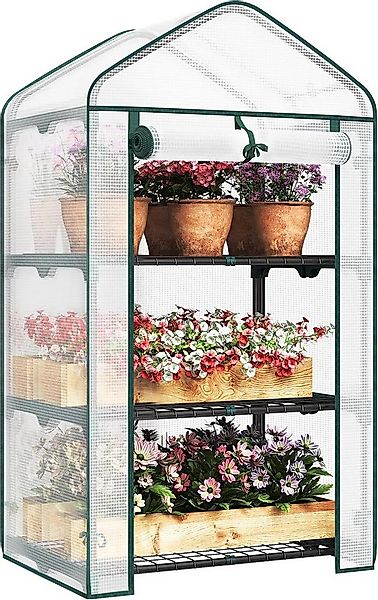 Woltu Foliengewächshaus, BxTxH: 69 x 49 x 125,00 cm, mit 4 Ablagen Rolltür günstig online kaufen