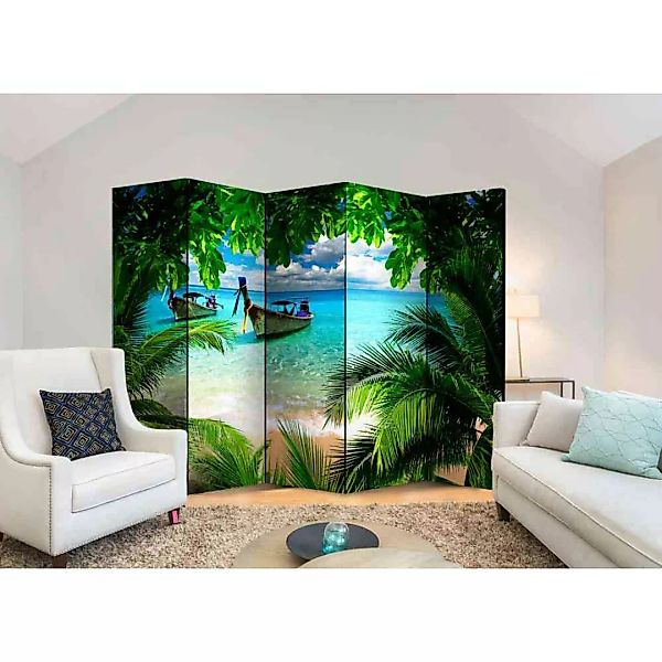5 Elementen Paravent mit Urlaub Motiv 225 cm breit günstig online kaufen