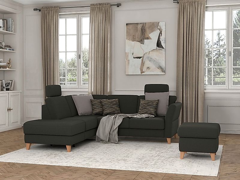 sit&more Ecksofa »Visby L-Form«, Wahlweise mit Bettfunktion und Stauraum, f günstig online kaufen