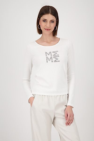 Monari Langarmshirt Shirt Rippe + Schmuck günstig online kaufen