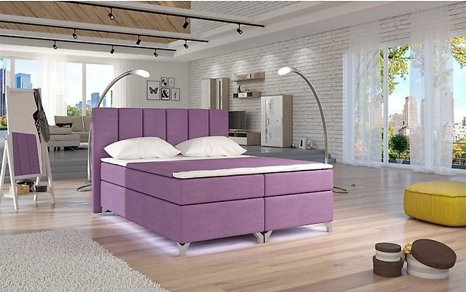 Fun Möbel Boxspringbett Boxspringbett Schlafzimmerbett PARMA mit LED (inkl. günstig online kaufen