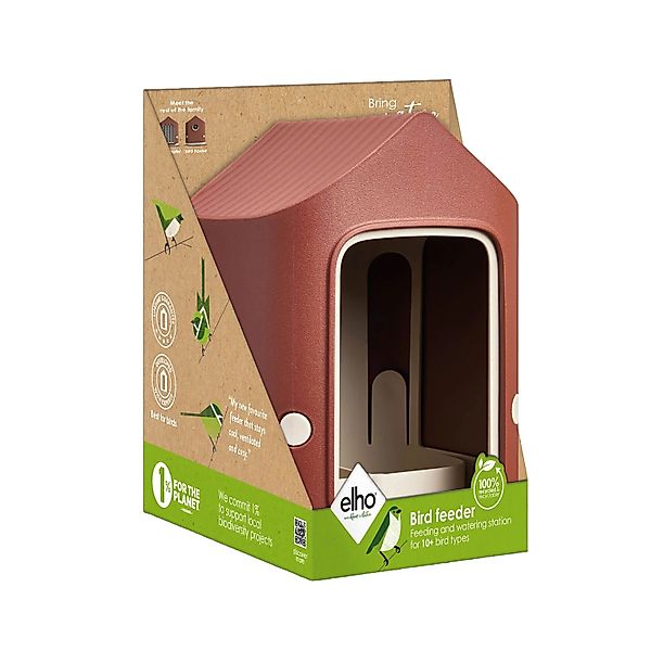 Elho Vogelfutterhaus Cosy 18 cm Rot-Weiß günstig online kaufen