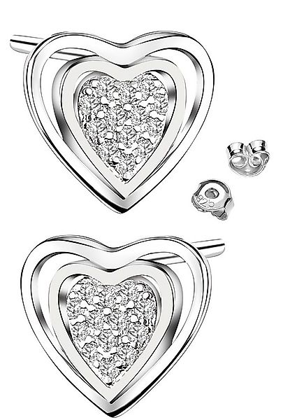 Limana Paar Ohrstecker Ohrringe 925 Silber Herz Schmuck für Frauen Damen Fr günstig online kaufen