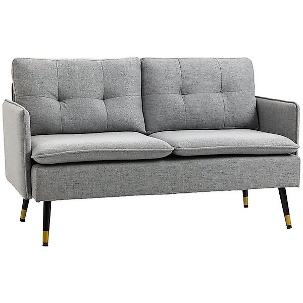 HOMCOM Zweisitzer Sofa Loveseat mit Kissen in Leinenoptik, Doppelsofa für W günstig online kaufen