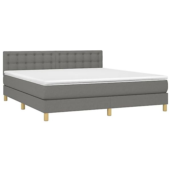 vidaXL Boxspringbett mit Matratze Dunkelgrau 160x200 cm Stoff 3140946 günstig online kaufen