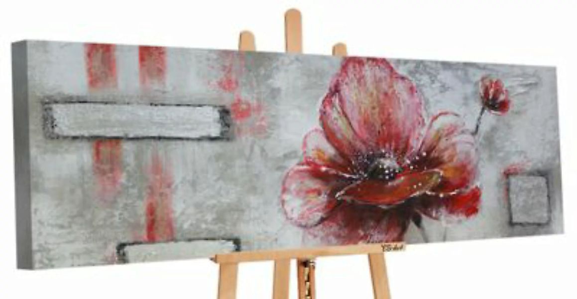 YS-Art™ Gemälde YS-Art Großes Bild „Blüte“ in Rot. Acryl Malerei auf Leinwa günstig online kaufen
