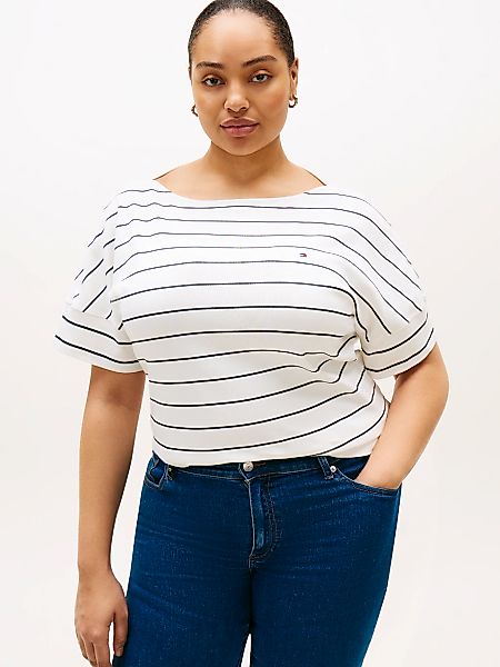 Tommy Hilfiger Curve Kurzarmshirt "CRV MDRN CODY CAP SLV C-NK TEE" in große günstig online kaufen