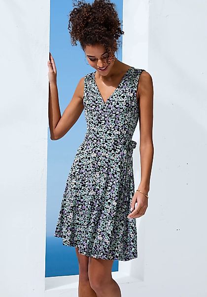 Vivance Jerseykleid, mit Alloverdruck und Bindeband, Wickelkleid, Sommerkle günstig online kaufen