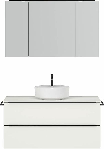 nobilia Badmöbel-Set, (2 St., vormontiert, mit Soft-Close), inkl. Spiegelsc günstig online kaufen