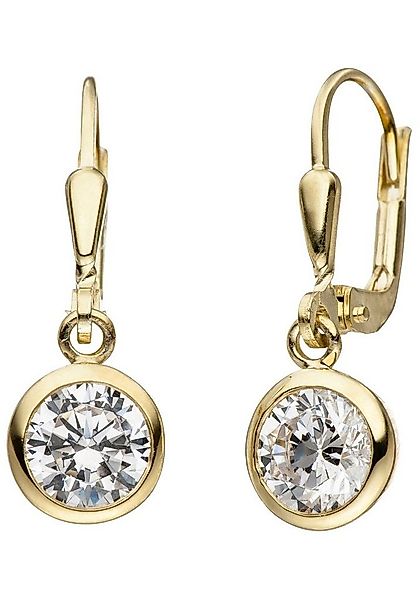 JOBO Paar Ohrhänger, 925 Silber vergoldet mit Zirkonia günstig online kaufen