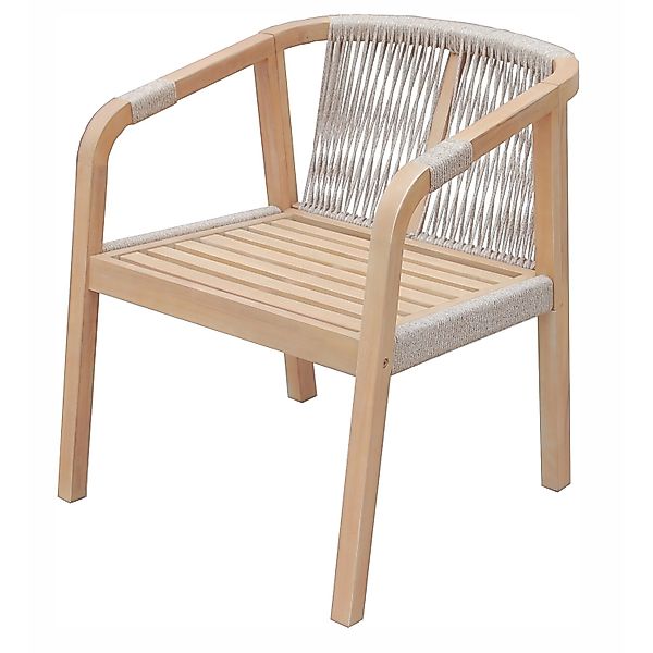 Garden Pleasure Gartensessel Bogota Holz mit Armlehnen Braun-Weiß 2er Set günstig online kaufen