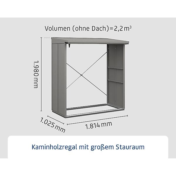 Hörmann Kaminholzregal Elegant-V Typ 2 aus Metall RAL9007 Graualuminium günstig online kaufen