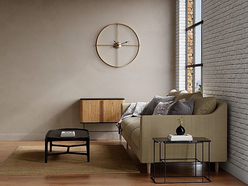 Wanduhr - Metall - 80 cm - Goldfarben - NEWPORT günstig online kaufen