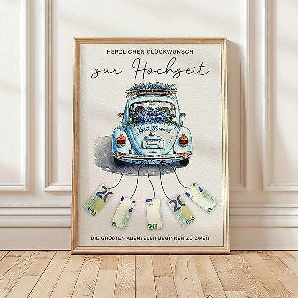 Tigerlino Poster Geldgeschenk zur Hochzeit Brautpaar günstig online kaufen