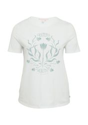 QS Kurzarmshirt T-Shirt Baumwollshirt mit Fronprint günstig online kaufen