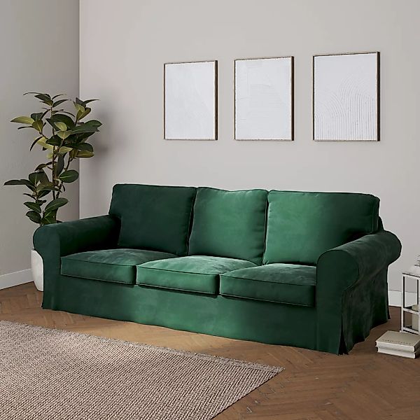 Bezug für Ektorp 3-Sitzer Schlafsofa, ALTES Modell, dunkelgrün, Sofahusse E günstig online kaufen