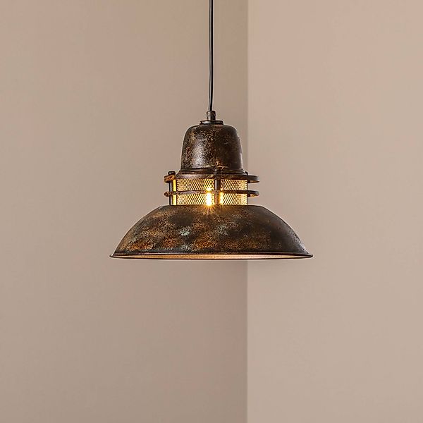 Hängeleuchte Tibet, antikbraun, Ø 34 cm, Metall, E27 günstig online kaufen