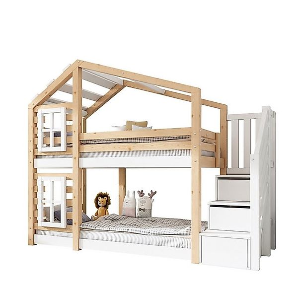 Rutaqian Kinderbett Kinderbett Baumhaus 90x200cm, Etagenbett für Kinder in günstig online kaufen