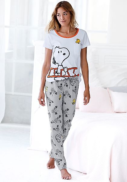 Peanuts Pyjama 2 Stk. tlg., mit Snoopy und Woodstock Druck günstig online kaufen