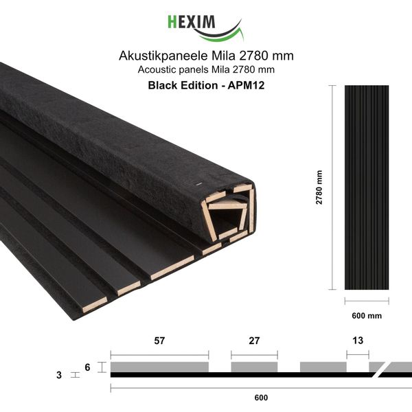 Hexim Wandpaneel, (Akustikpaneele 278x60cm Holz Mila günstig online kaufen