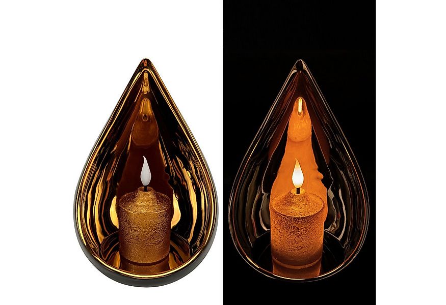 Online-Fuchs Windlicht - Kerzenhalter Tropfen mit LED-Kerze und 6-Stunden T günstig online kaufen