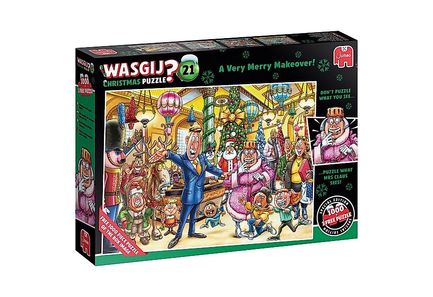 Jumbo Spiele Puzzle Wasgij Christmas 21, Eine fröhliche Verwandlung, 2x1000 günstig online kaufen