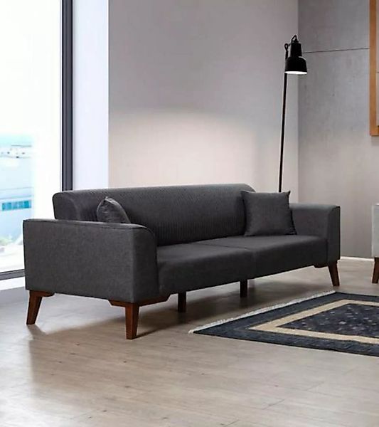 JVmoebel Sofa Luxus Dreisitzer Sofa 3 Sitzer Design Möbel Couchen Grau Neu günstig online kaufen