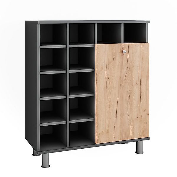 Vicco Wäscheschrank Fynn Anthrazit/Goldkraft Eiche 79 x 92 cm günstig online kaufen