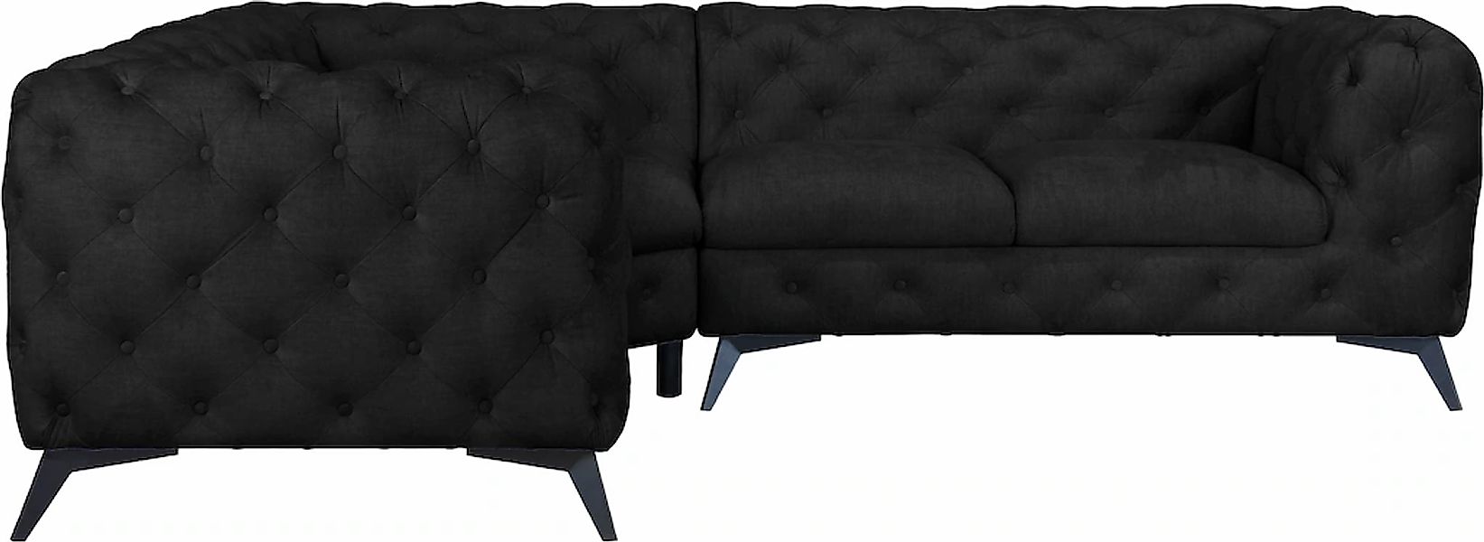 Leonique Chesterfield-Sofa "Ecksofa GLYNIS L-Form mit Wellenunterfederung, günstig online kaufen