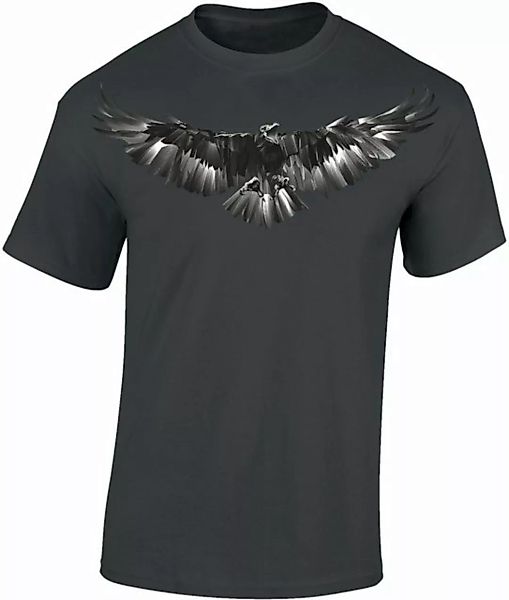 Baddery Print-Shirt Wikinger Tshirt, "Rabe", Viking Shirt Männer, hochwerti günstig online kaufen