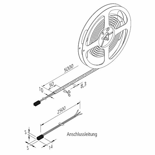 LED-Strip Dynamic-Tape S IP54 2.700-5.000K 500cm günstig online kaufen