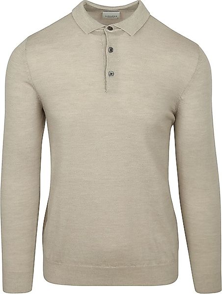 Profuomo Longsleeve Poloshirt Merinowolle Beige - Größe XXL günstig online kaufen