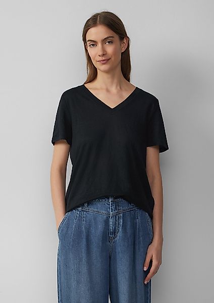 s.Oliver Kurzarmshirt T-Shirt aus Leinen mit günstig online kaufen