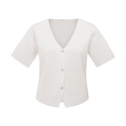 YAYA Rundhalspullover Strickoberteil mit kurzen Ärmeln günstig online kaufen