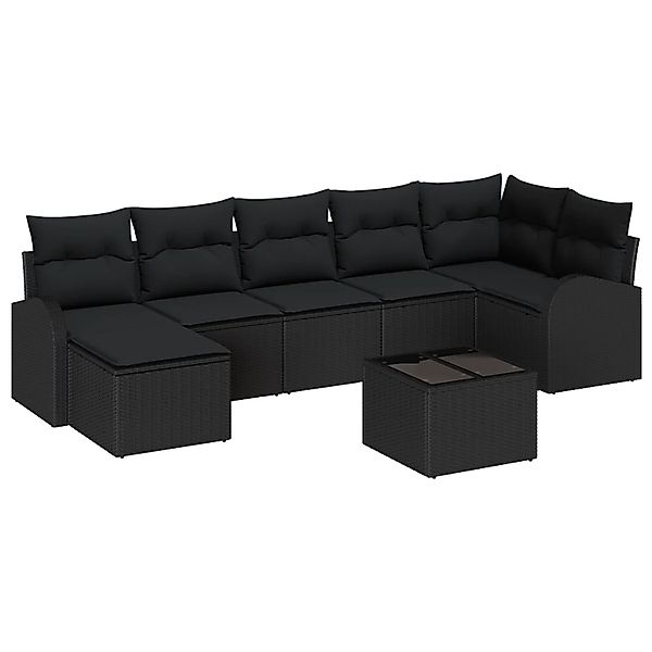 vidaXL Garten-Sofa-Set 8-Tlg Schwarz Poly Rattan 3354812 günstig online kaufen