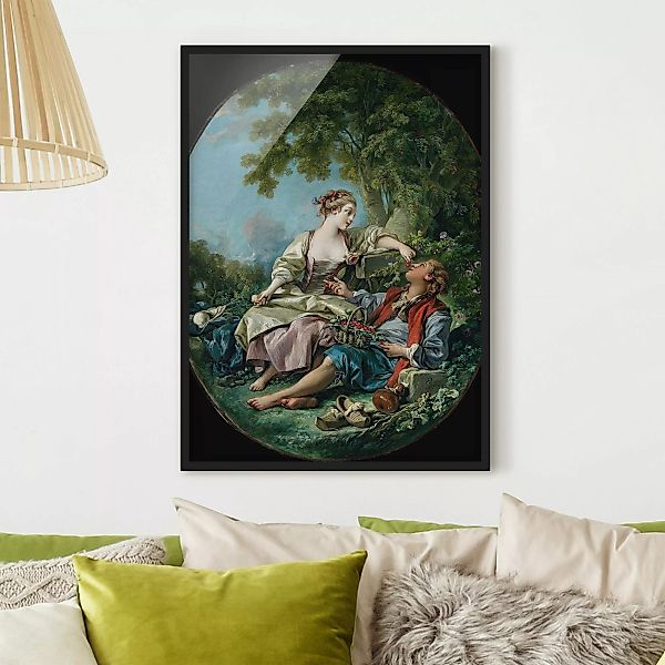 Bild mit Rahmen Kunstdruck - Hochformat François Boucher - Die Holzschuhe günstig online kaufen