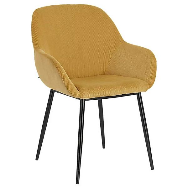 Esstisch Stühle in Gelb Cord Bezug (4er Set) günstig online kaufen