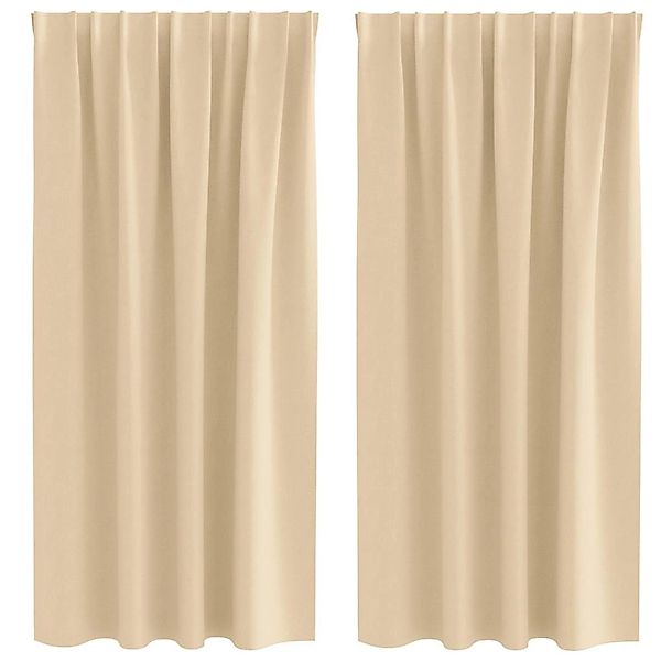 vidaXL Verdunkelungs-Vorhänge mit Ringen Creme Polyester 4107484 günstig online kaufen