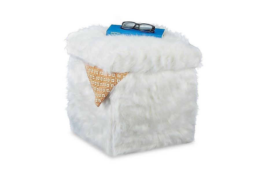 relaxdays Sitzwürfel mit Fell günstig online kaufen