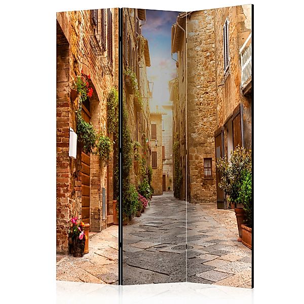 3-teiliges Paravent - Colourful Street In Tuscany [room Dividers] günstig online kaufen
