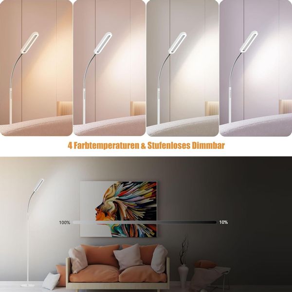 AMDELNE LED Stehlampe Dimmbar, 12W, 1400 günstig online kaufen