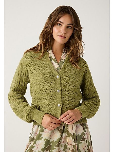 MORE&MORE Cardigan Strickjacke Lochstrick günstig online kaufen