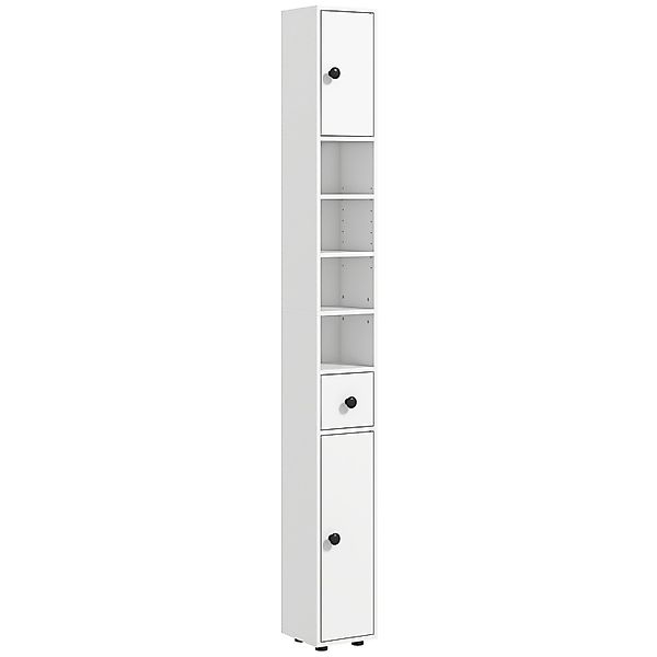 kleankin Badezimmerschrank Spanplatte 20L x 20B x 180H cm Weiß günstig online kaufen