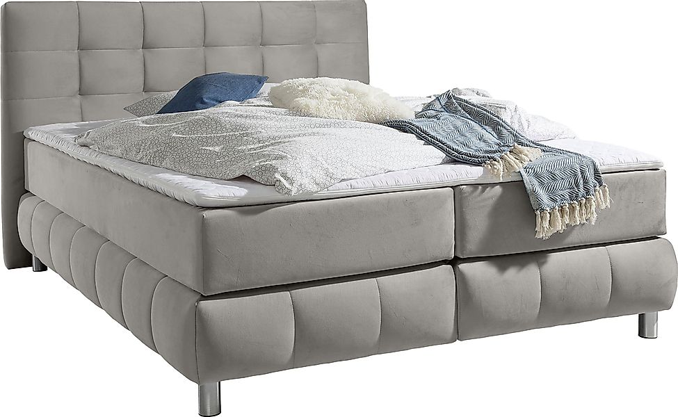 andas Boxspringbett "Salo XXL", in Samtoptik oder Struktur, 6 Breiten in Üb günstig online kaufen