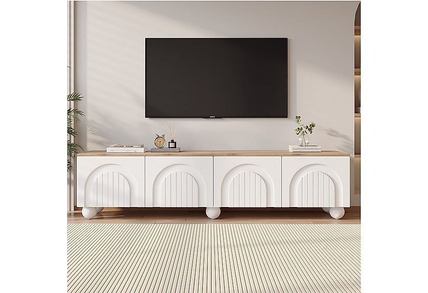 KLAM HOME Lowboard Moderner TV-Schrank Lowboard mit 4 Schränken, 180*40*45c günstig online kaufen