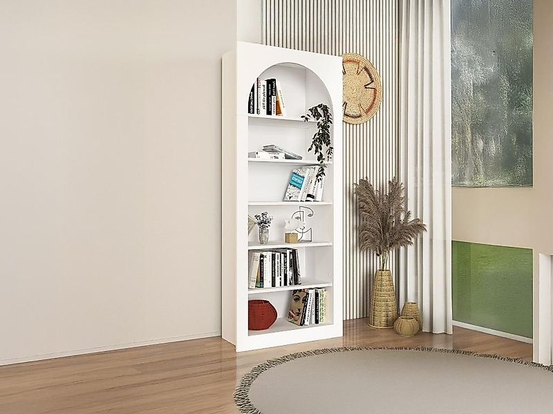 Bücherregal mit 6 Ablagefächern - Weiß - CYMORA günstig online kaufen