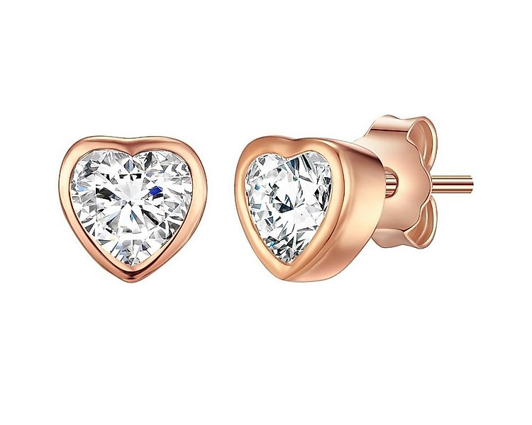Rafaela Donata Paar Ohrstecker Herz roségold, mit Zirkonia günstig online kaufen